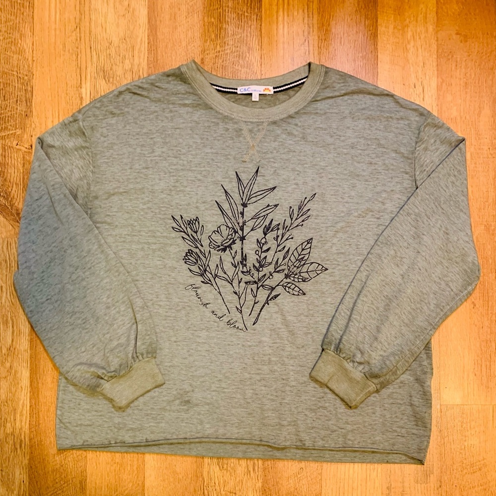 C&C California long sleeve olive green T-Shirt Size L